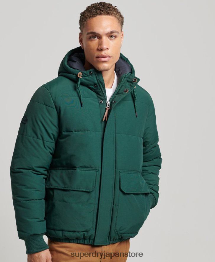 マウンテンパファージャケット 男性 Superdry 衣類 緑 2J62PZ4516