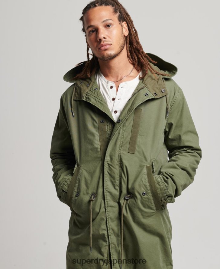 ミリタリーフィッシュテールパーカージャケット 男性 Superdry 衣類 カーキ 2J62PZ4517