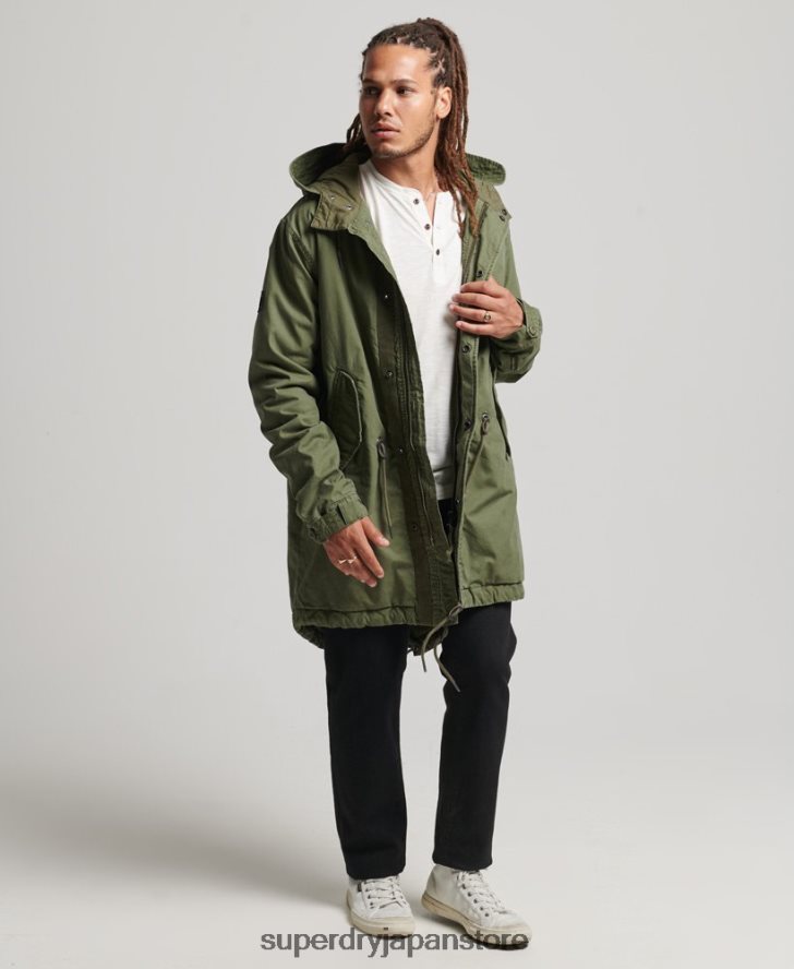 ミリタリーフィッシュテールパーカージャケット 男性 Superdry 衣類 カーキ 2J62PZ4517