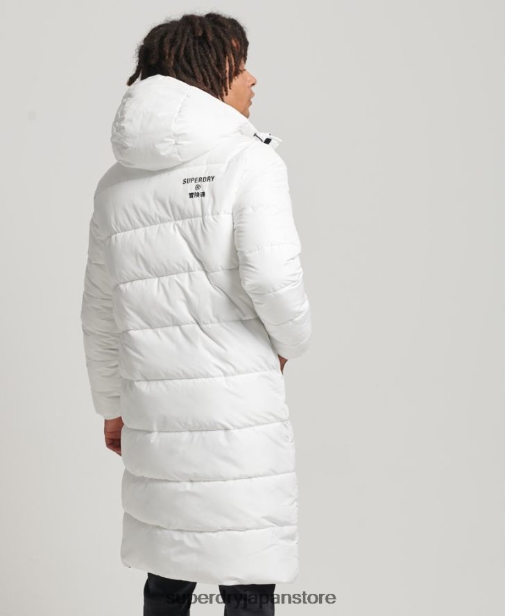 ロゴ入りフード付き延縄コート 男性 Superdry 衣類 白 2J62PZ4522