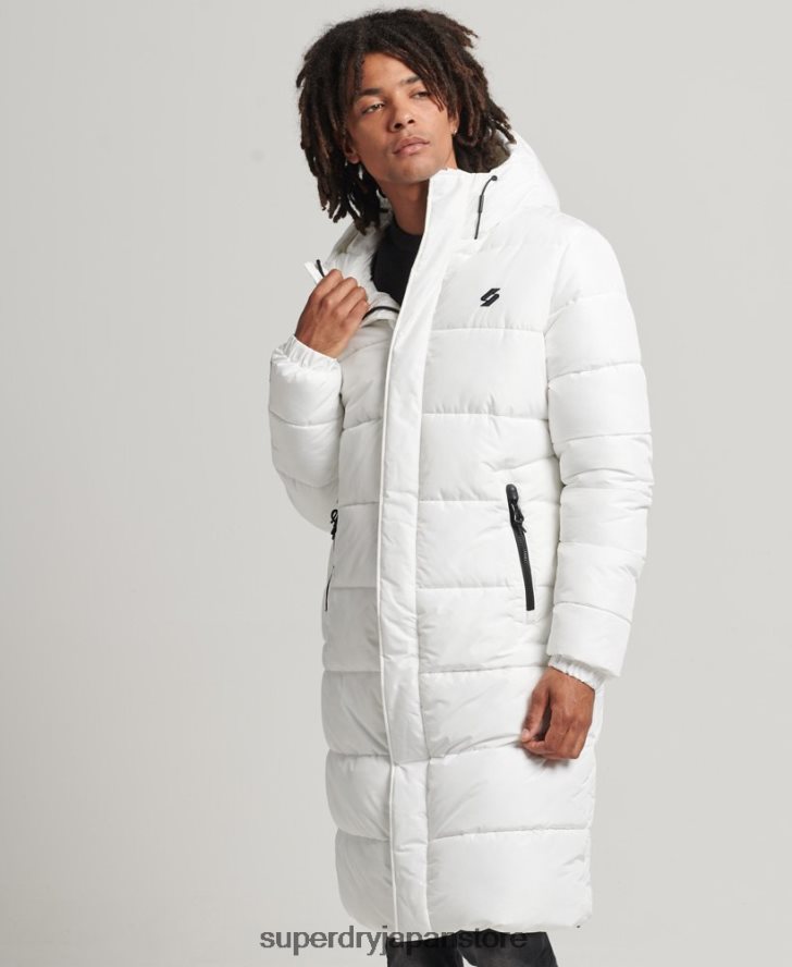 ロゴ入りフード付き延縄コート 男性 Superdry 衣類 白 2J62PZ4522