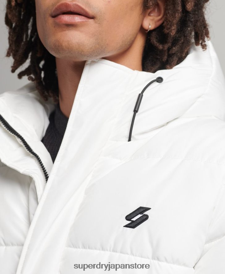 ロゴ入りフード付き延縄コート 男性 Superdry 衣類 白 2J62PZ4522