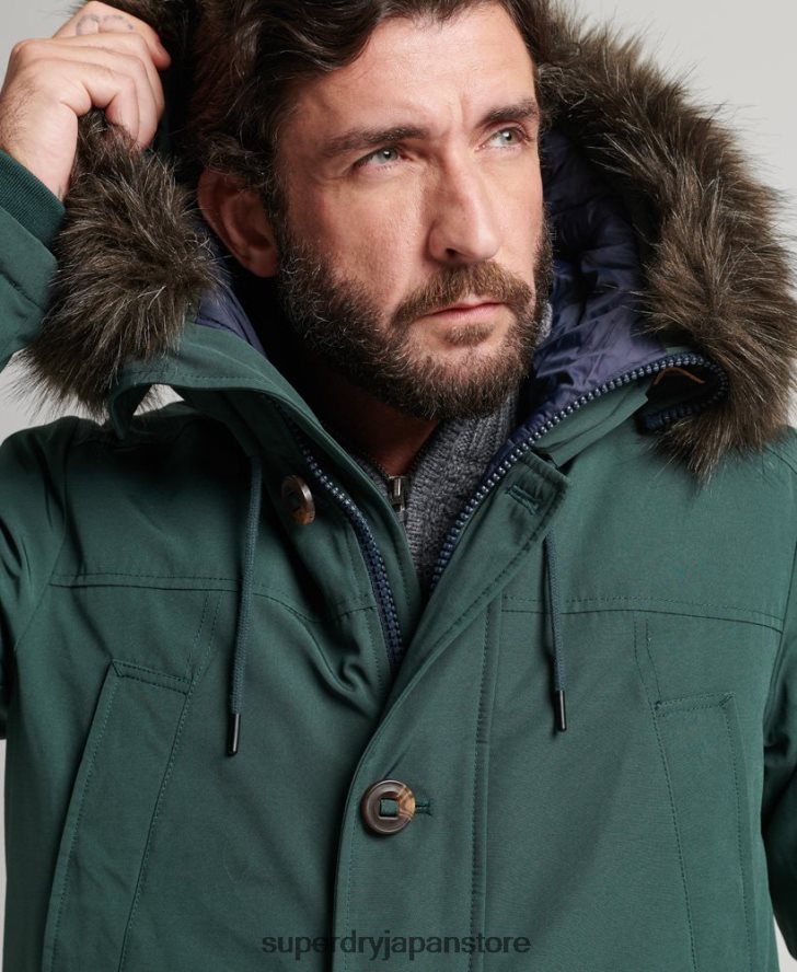 ルーキーダウンパーカーコート 男性 Superdry 衣類 緑 2J62PZ4525