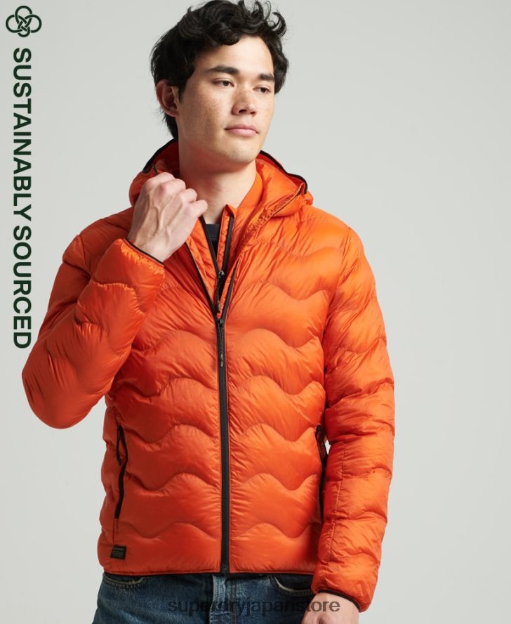 フード付きミッドレイヤージャケット 男性 Superdry 衣類 オレンジ 2J62PZ4527