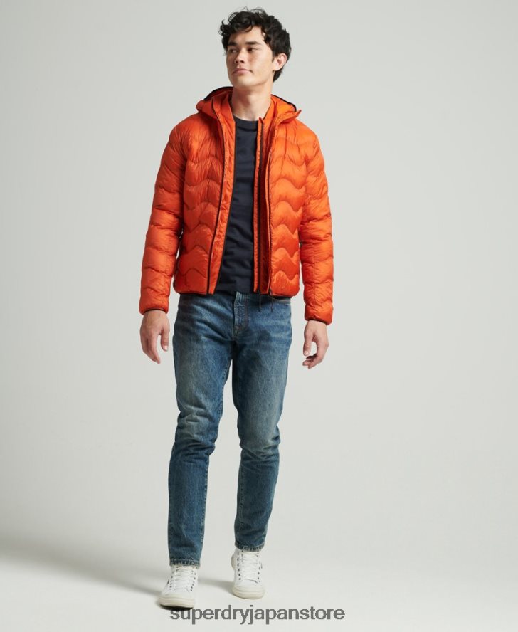 フード付きミッドレイヤージャケット 男性 Superdry 衣類 オレンジ 2J62PZ4527