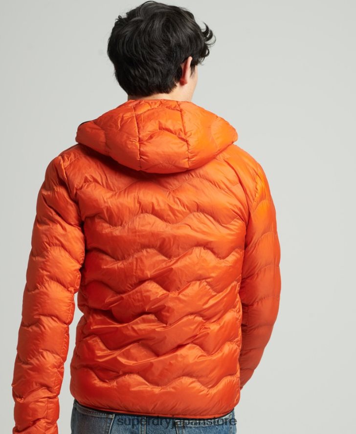フード付きミッドレイヤージャケット 男性 Superdry 衣類 オレンジ 2J62PZ4527