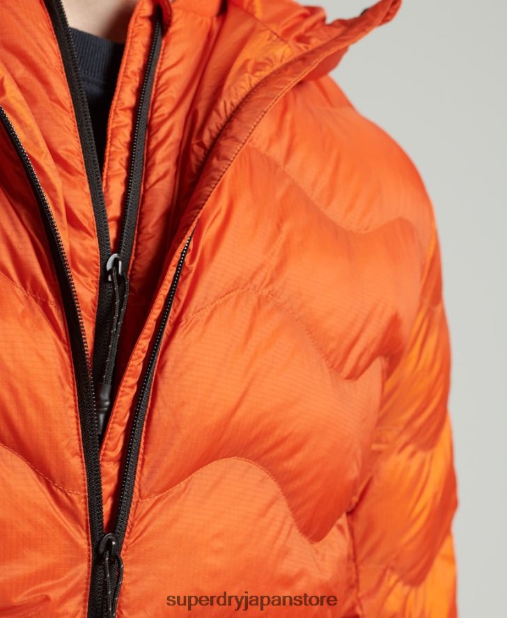 フード付きミッドレイヤージャケット 男性 Superdry 衣類 オレンジ 2J62PZ4527