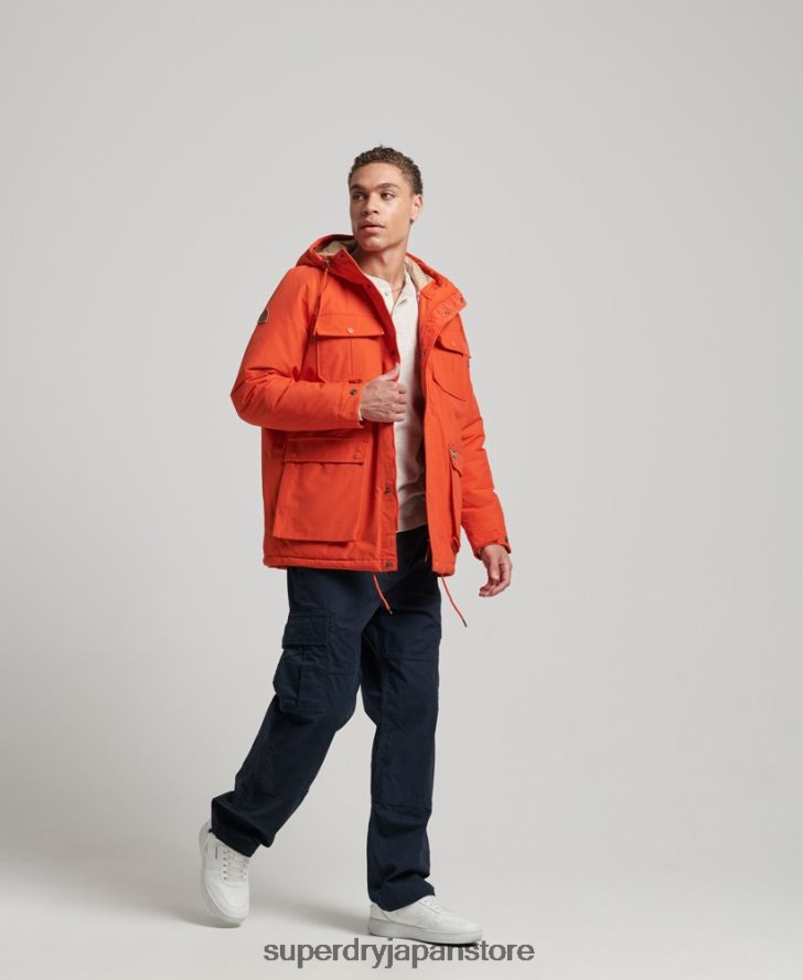 マウンテンパデッドパーカーコート 男性 Superdry 衣類 オレンジ 2J62PZ4532