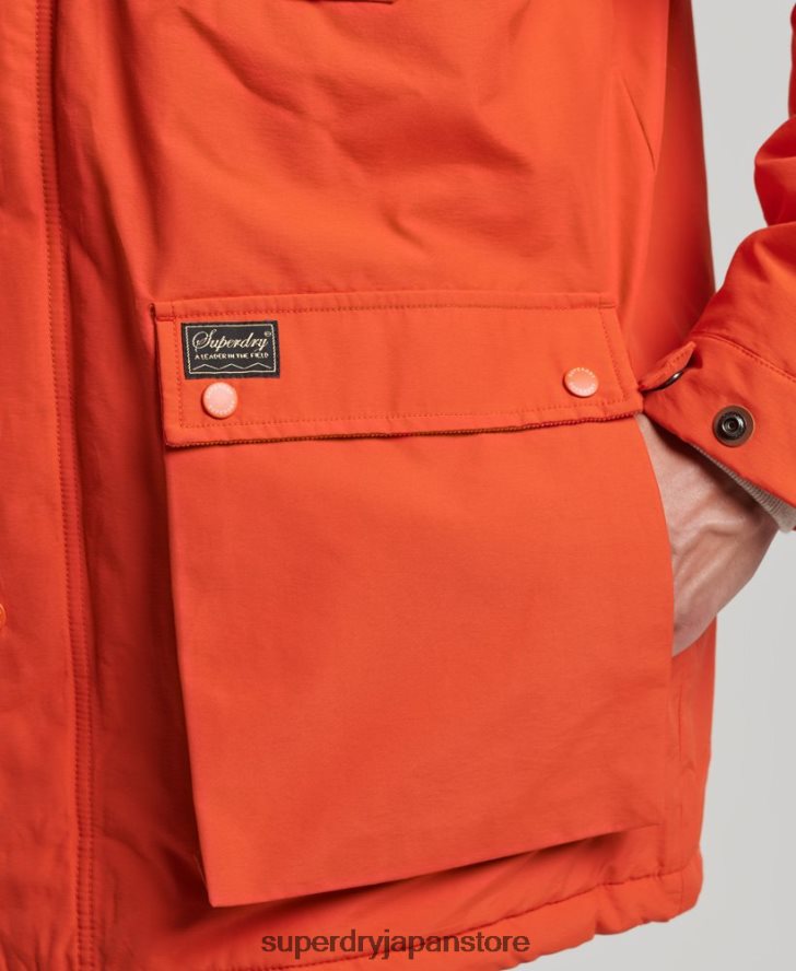 マウンテンパデッドパーカーコート 男性 Superdry 衣類 オレンジ 2J62PZ4532