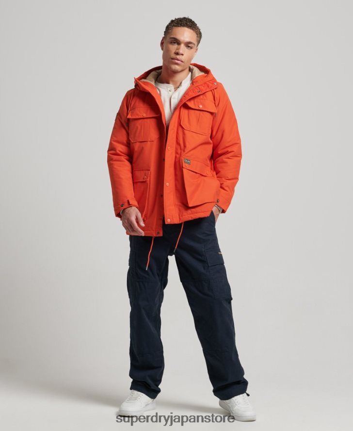 マウンテンパデッドパーカーコート 男性 Superdry 衣類 オレンジ 2J62PZ4532