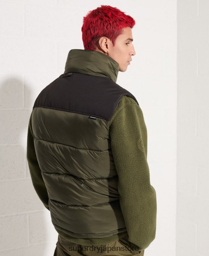パッド入りジレ 男性 Superdry 衣類 カーキ 2J62PZ4534