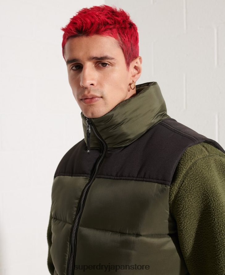 パッド入りジレ 男性 Superdry 衣類 カーキ 2J62PZ4534