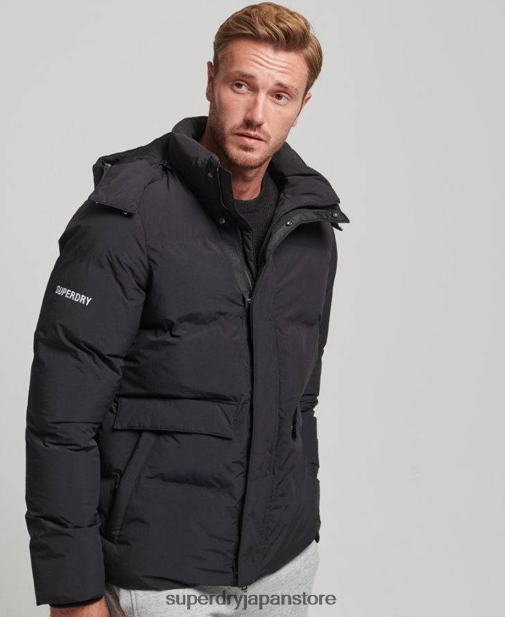 ショートボクシーパファージャケット 男性 Superdry 衣類 黒 2J62PZ4535
