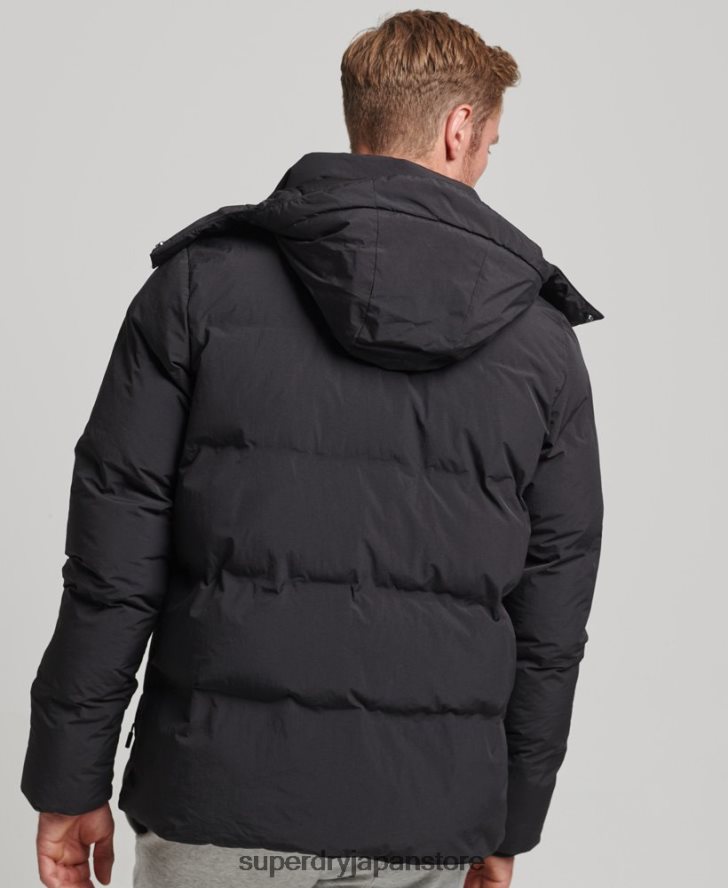 ショートボクシーパファージャケット 男性 Superdry 衣類 黒 2J62PZ4535