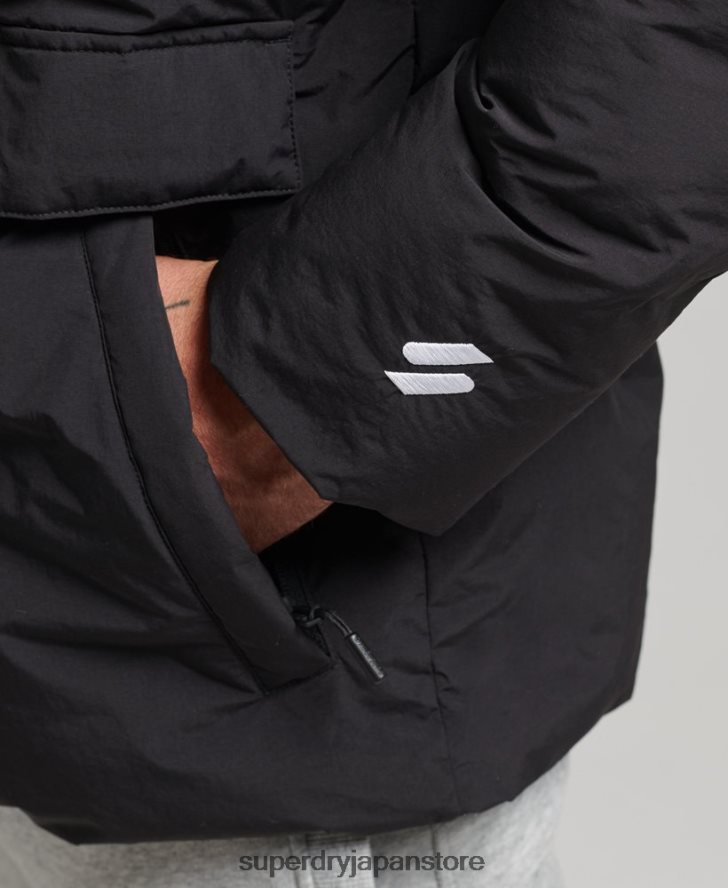 ショートボクシーパファージャケット 男性 Superdry 衣類 黒 2J62PZ4535
