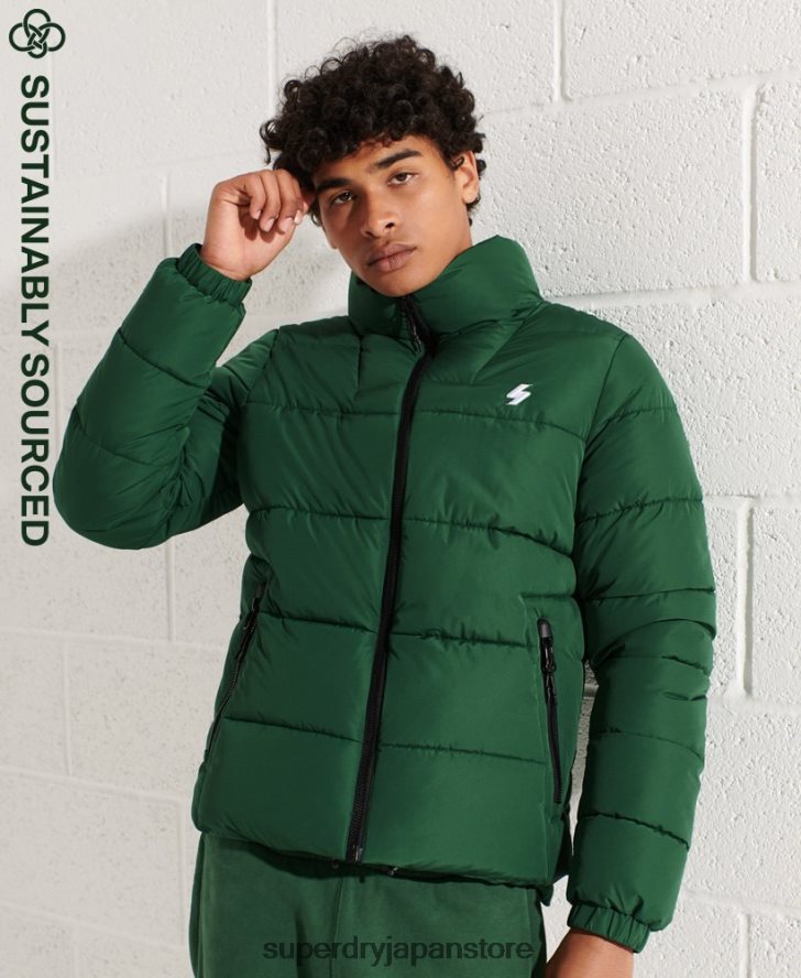 フードなしスポーツダウンジャケット 男性 Superdry 衣類 緑 2J62PZ4536