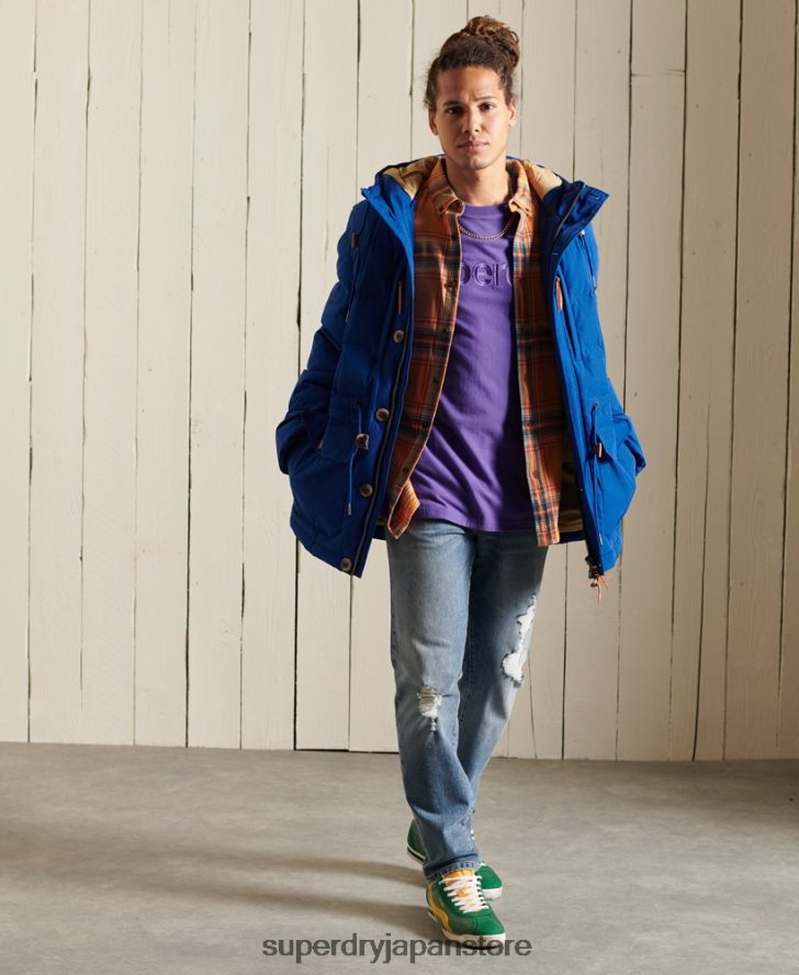 山岳遠征パーカーコート 男性 Superdry 衣類 青 2J62PZ4537