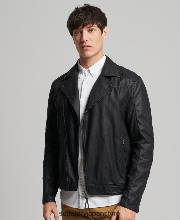 ヴィンテージコーティングデニムジャケット 男性 Superdry 衣類 黒 2J62PZ4540