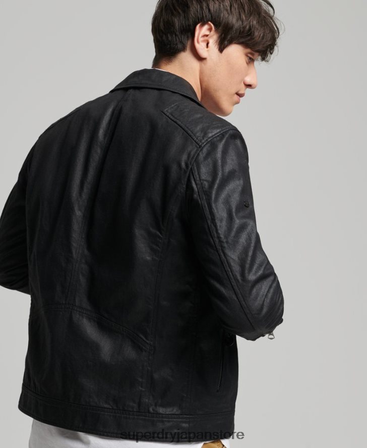 ヴィンテージコーティングデニムジャケット 男性 Superdry 衣類 黒 2J62PZ4540
