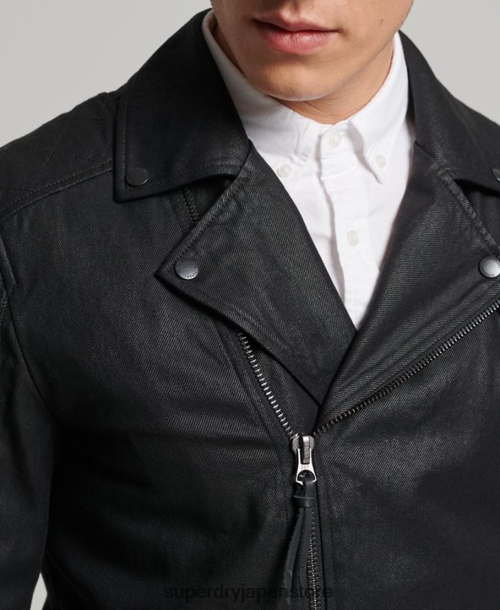 ヴィンテージコーティングデニムジャケット 男性 Superdry 衣類 黒 2J62PZ4540