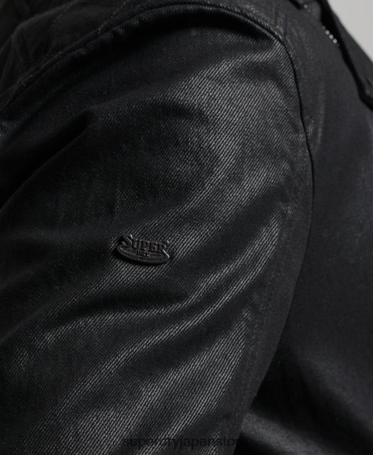 ヴィンテージコーティングデニムジャケット 男性 Superdry 衣類 黒 2J62PZ4540