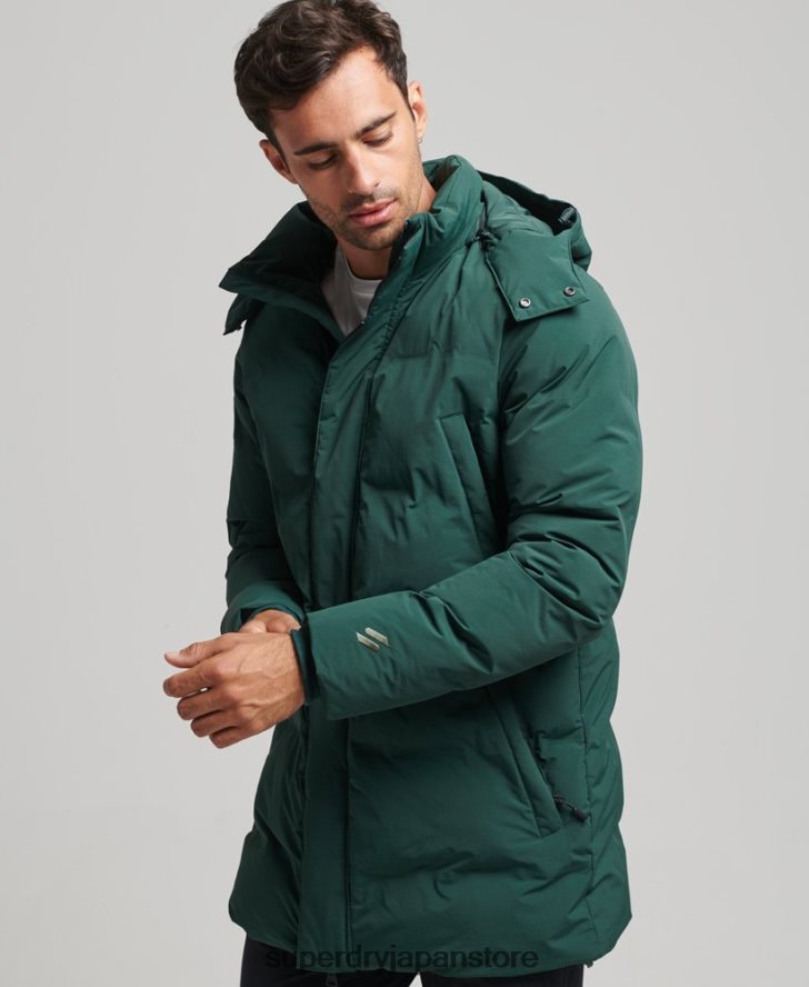 ボクシーなダウンコート 男性 Superdry 衣類 緑 2J62PZ4543