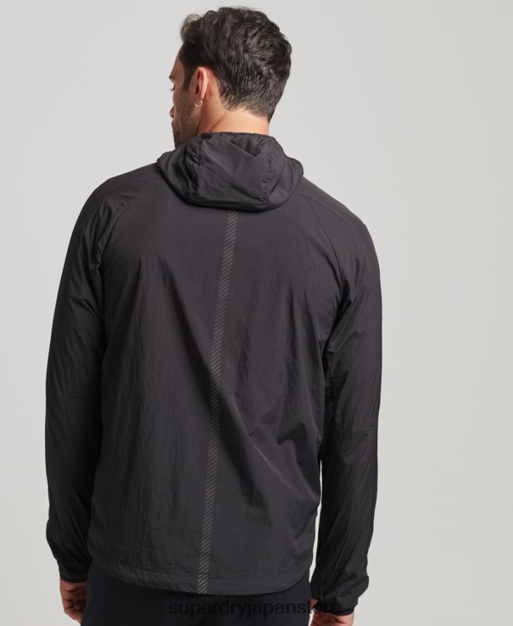 ランニングジャケット 男性 Superdry 衣類 黒 2J62PZ4544