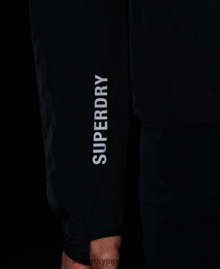 ランニングジャケット 男性 Superdry 衣類 黒 2J62PZ4544