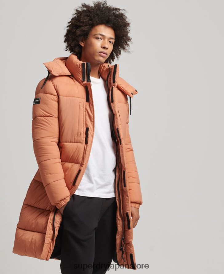 リップストップ延縄パファージャケット 男性 Superdry 衣類 オレンジ 2J62PZ4546