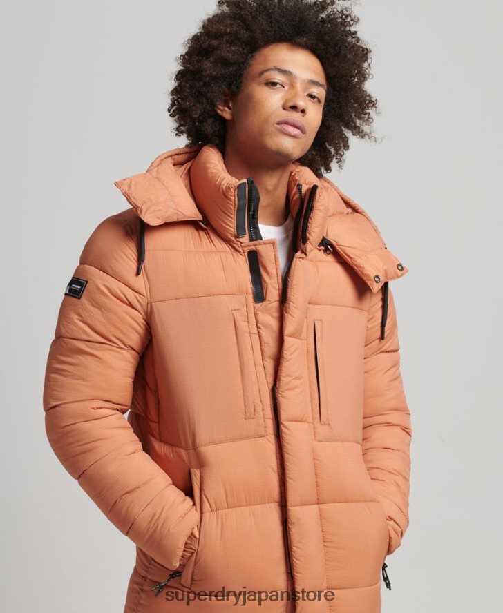 リップストップ延縄パファージャケット 男性 Superdry 衣類 オレンジ 2J62PZ4546