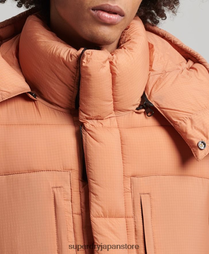 リップストップ延縄パファージャケット 男性 Superdry 衣類 オレンジ 2J62PZ4546