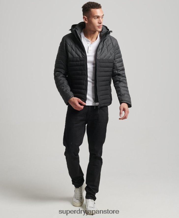 ツイードミックスフジジャケット 男性 Superdry 衣類 濃い灰色 2J62PZ4548