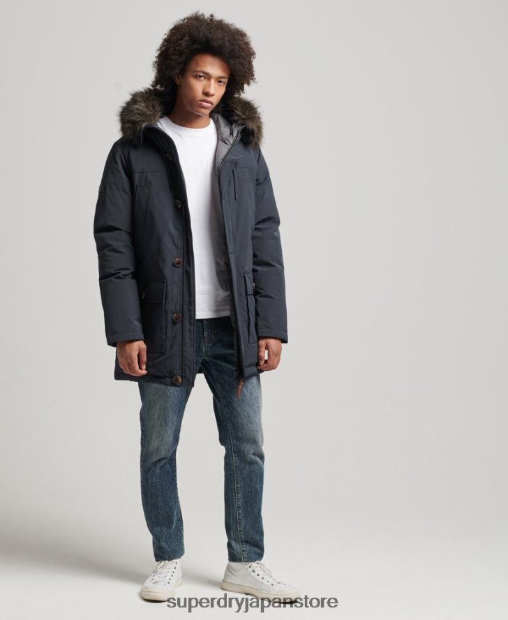 ルーキーダウンパーカーコート 男性 Superdry 衣類 海軍 2J62PZ4549