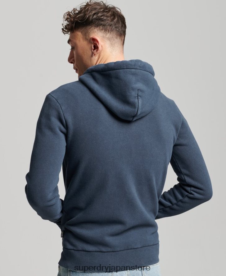 ヴィンテージロゴカリジップパーカー 男性 Superdry 衣類 海軍 2J62PZ454