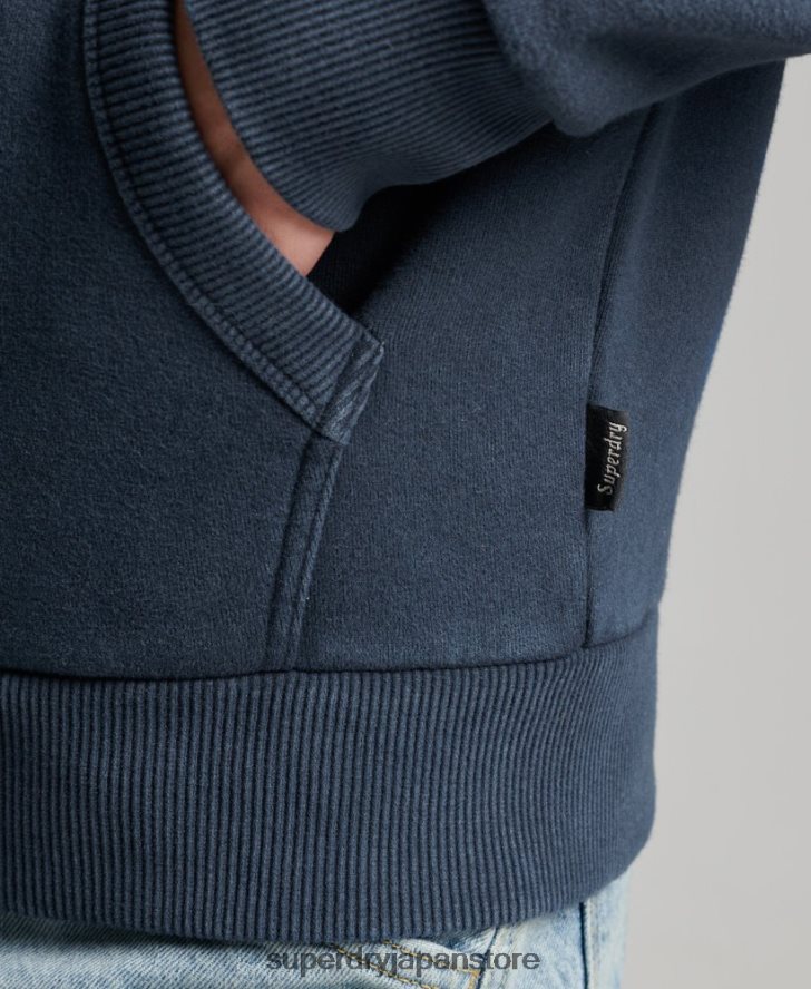 ヴィンテージロゴカリジップパーカー 男性 Superdry 衣類 海軍 2J62PZ454