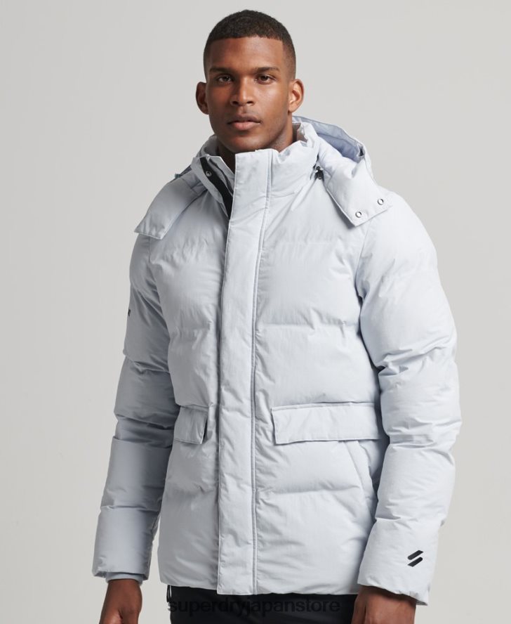 ショートボクシーパファージャケット 男性 Superdry 衣類 ライトブルー 2J62PZ4551