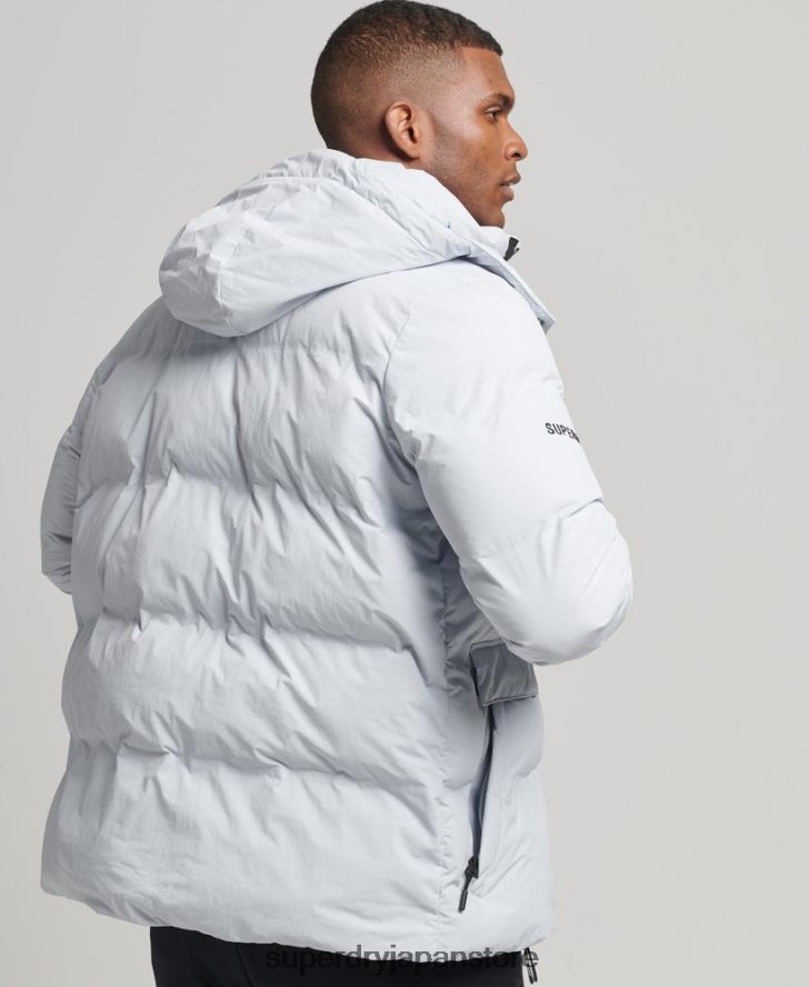 ショートボクシーパファージャケット 男性 Superdry 衣類 ライトブルー 2J62PZ4551