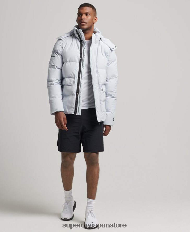 ショートボクシーパファージャケット 男性 Superdry 衣類 ライトブルー 2J62PZ4551