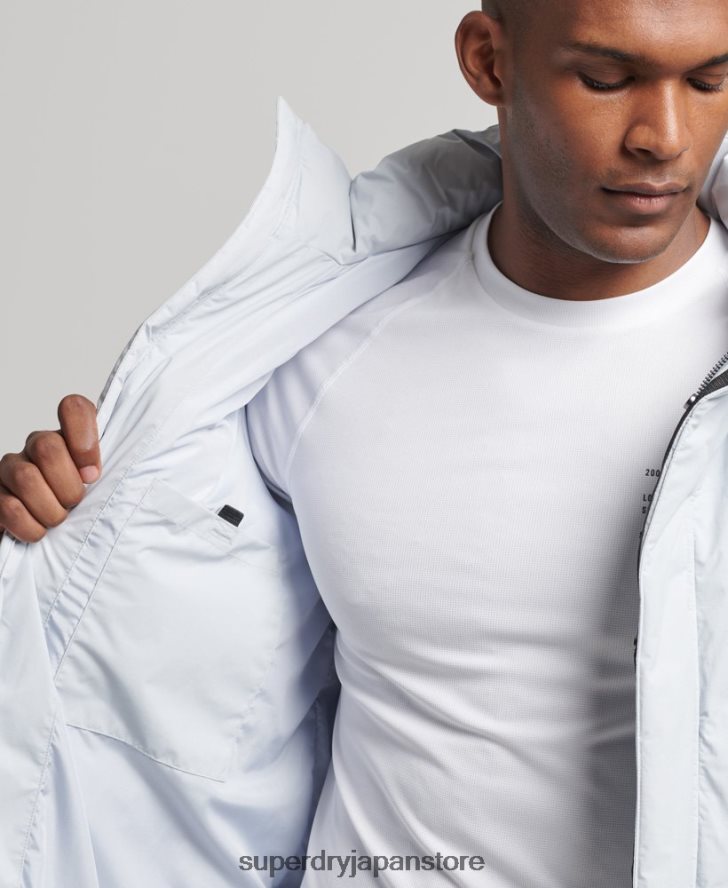 ショートボクシーパファージャケット 男性 Superdry 衣類 ライトブルー 2J62PZ4551