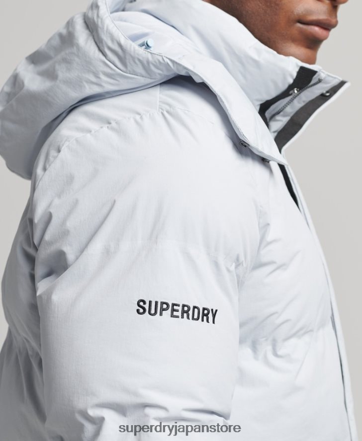 ショートボクシーパファージャケット 男性 Superdry 衣類 ライトブルー 2J62PZ4551