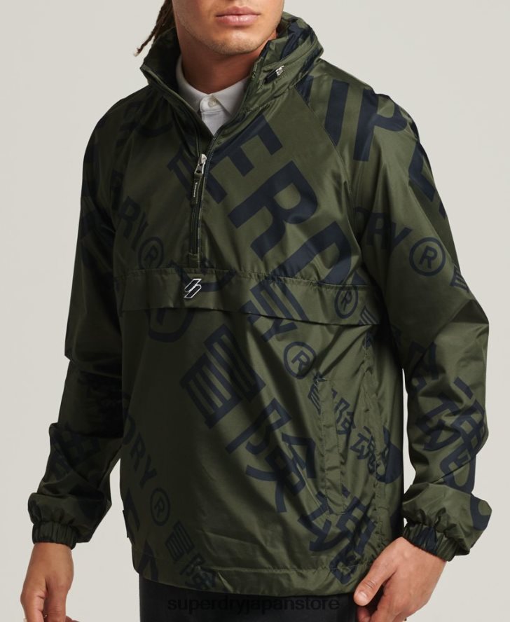エッセンシャルグラフィック カジュアルジャケット 男性 Superdry 衣類 カーキ 2J62PZ4552