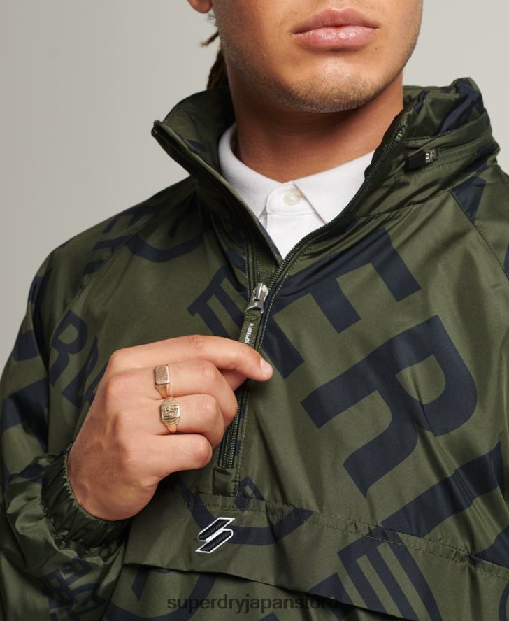 エッセンシャルグラフィック カジュアルジャケット 男性 Superdry 衣類 カーキ 2J62PZ4552