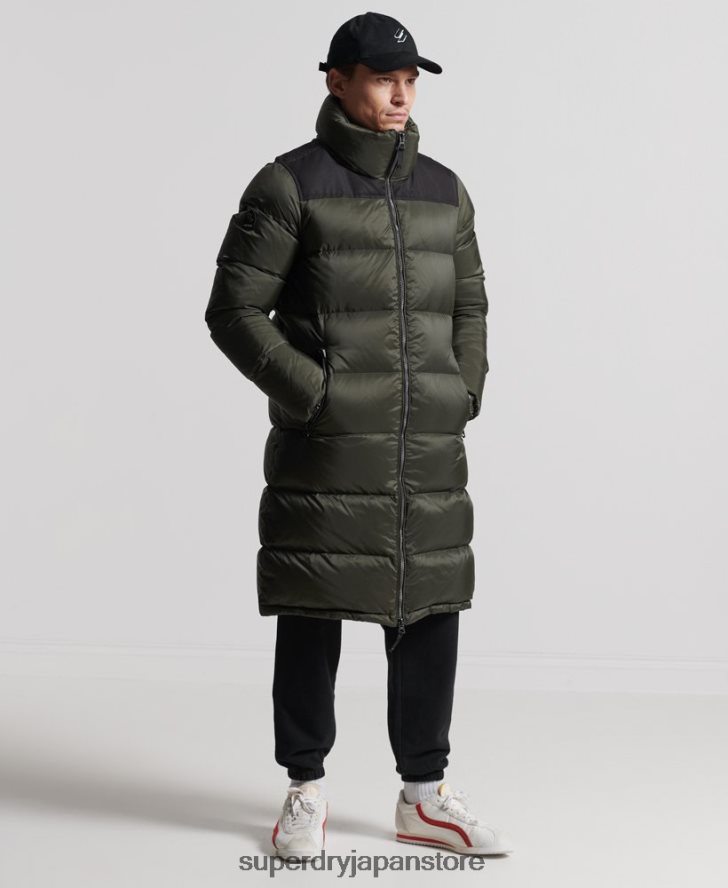 はえ縄ダウンダウンコート 男性 Superdry 衣類 カーキ 2J62PZ4556