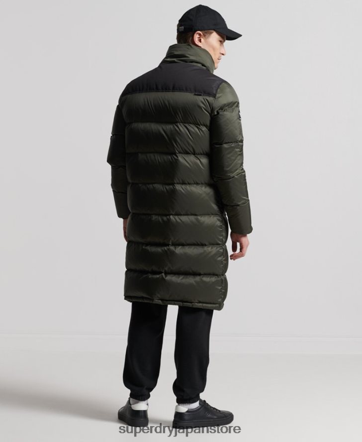 はえ縄ダウンダウンコート 男性 Superdry 衣類 カーキ 2J62PZ4556