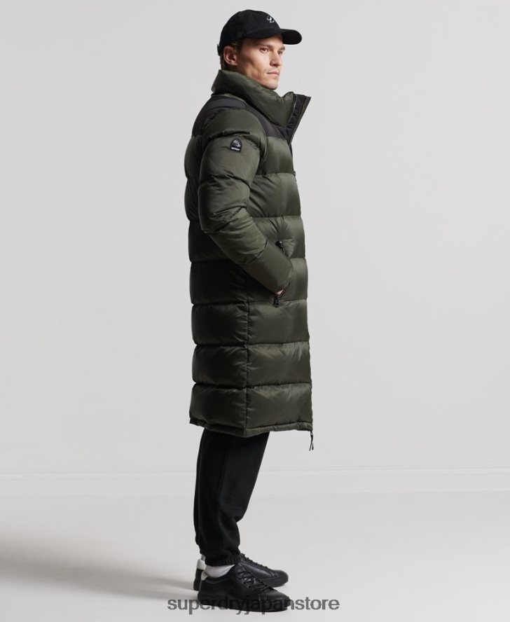 はえ縄ダウンダウンコート 男性 Superdry 衣類 カーキ 2J62PZ4556