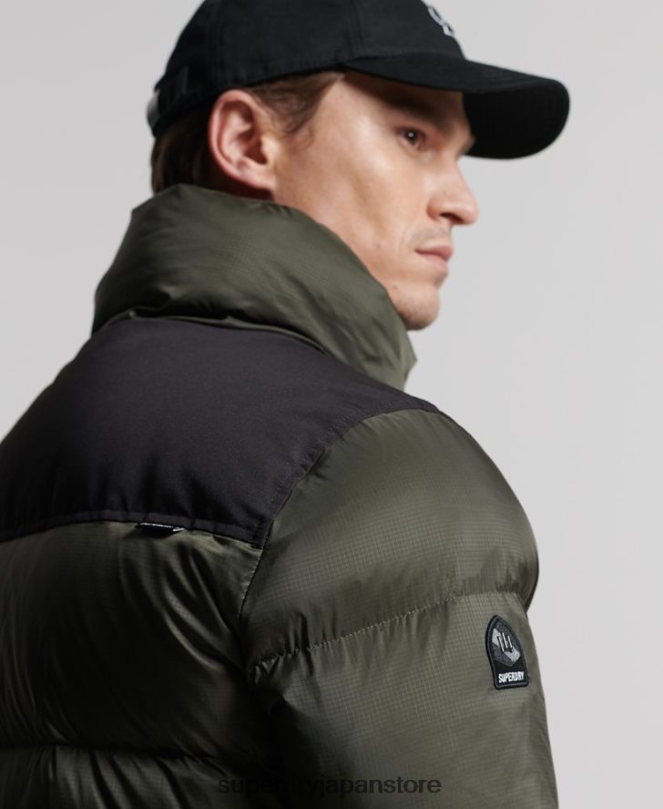 はえ縄ダウンダウンコート 男性 Superdry 衣類 カーキ 2J62PZ4556