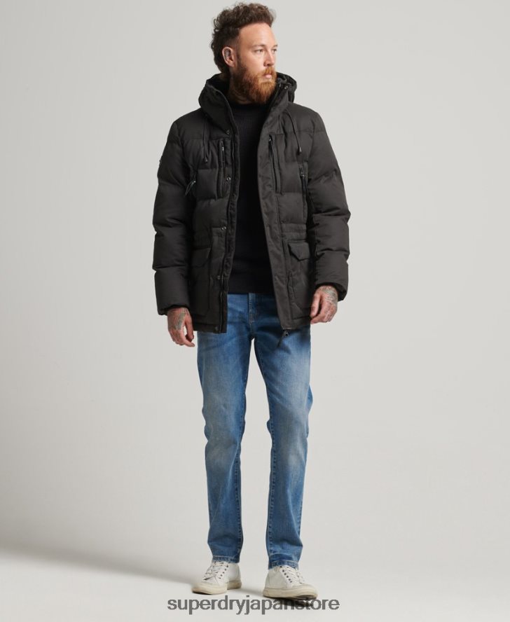 マイクロファイバーエクスペディションパーカージャケット 男性 Superdry 衣類 黒 2J62PZ4557