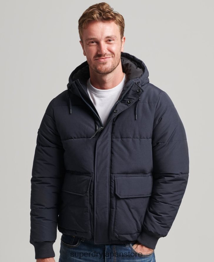 マウンテンパファージャケット 男性 Superdry 衣類 海軍 2J62PZ4559