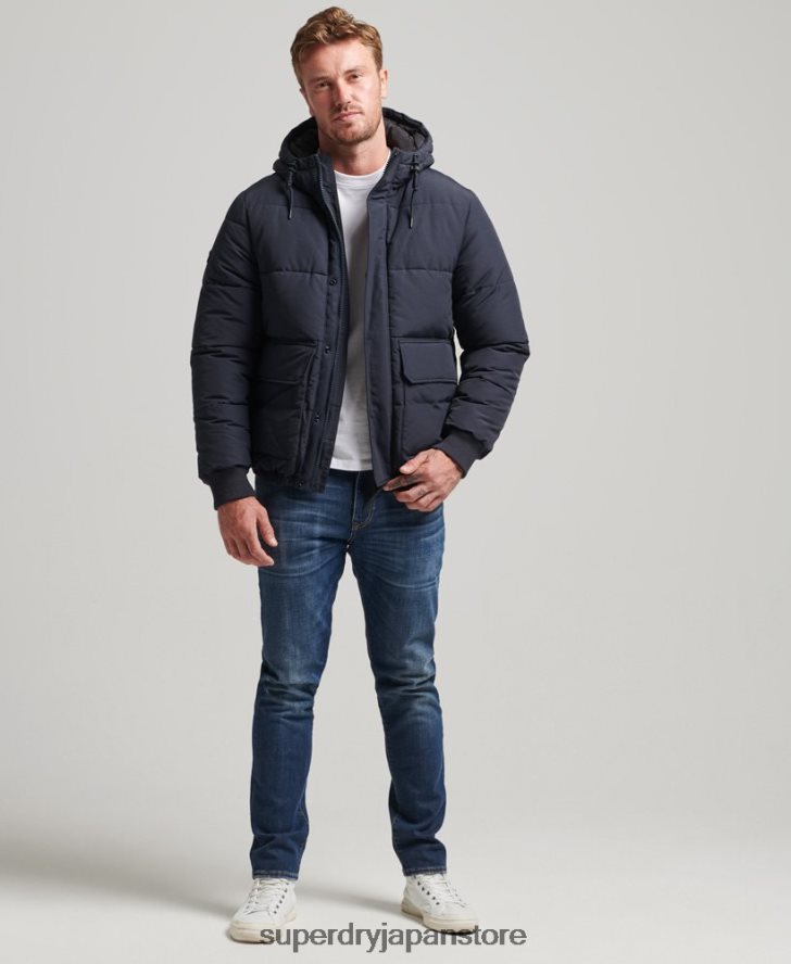 マウンテンパファージャケット 男性 Superdry 衣類 海軍 2J62PZ4559