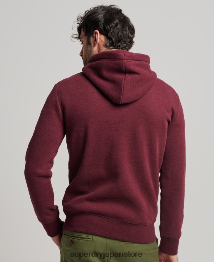 ヴィンテージロゴ刺繍パーカー 男性 Superdry 衣類 赤 2J62PZ455